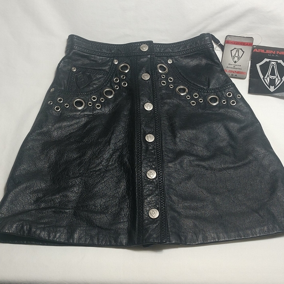 Arlen Ness Dresses & Skirts - Arlen Ness leather motorcycle mini skirt 😍